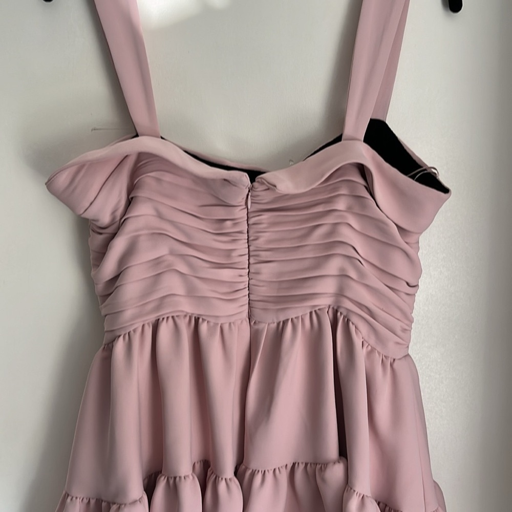 Zara Pink Ruffle Mini Dress - Picture 3 of 4